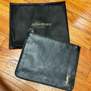 New Yves Saint Laurent Beaute Pouch with Dust bag in Black